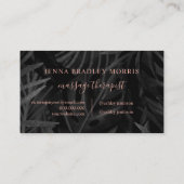 マッサージセラピストスクリプトバラ金ゴールドヤシの葉 名刺 (裏面)