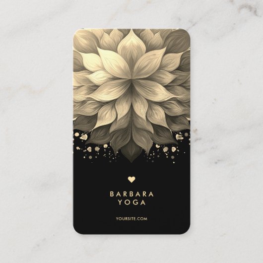 マッサージセラピストスパエレガント白黒蓮 名刺 (正面)