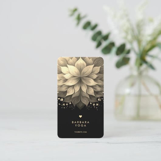 マッサージセラピストスパエレガント白黒蓮 名刺 (スタンド正面)