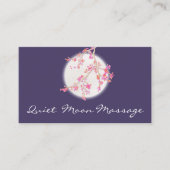 マッサージセラピストスパピンクさくらんぼブロッサムアンドムーン 名刺 (正面)