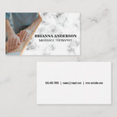 マッサージセラピストセッション | 大理石カットアウト 名刺 (正面/裏面)