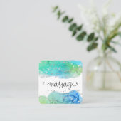 *~*マッサージセラピストセラピーグリッター小ハート スクエア名刺 (スタンド正面)