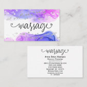 **マッサージセラピストセラピーハートグリッター 名刺 (正面/裏面)