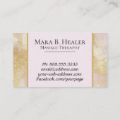 *~*マッサージセラピストトレンディーグランジ金ゴールドラベンダー 名刺 (裏面)