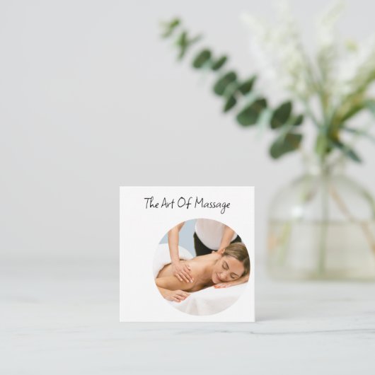 マッサージセラピストトレンディー名刺 スクエア名刺 (スタンド正面)