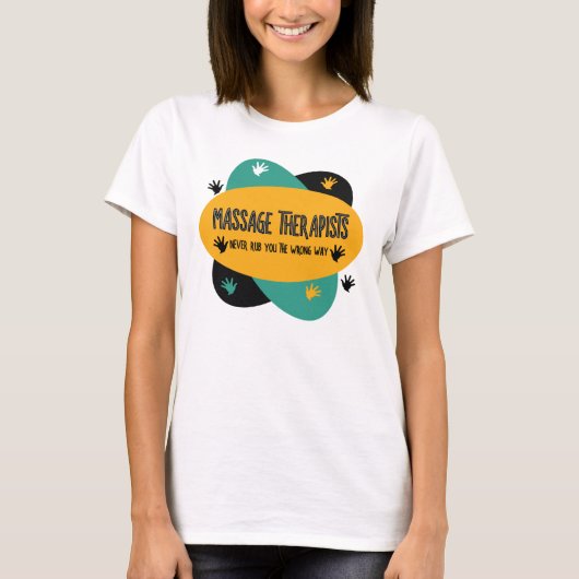 マッサージセラピストハンズラブカラフル Tシャツ (正面)