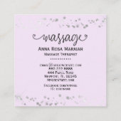 *~*マッサージセラピストパステルレインボーグリッターハート スクエア名刺 (裏面)