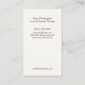 マッサージセラピストヘンナドラゴンフライタトゥーハンド1 名刺 (裏面)