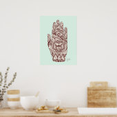 マッサージセラピストヘンナドラゴンフライタトゥーハンド2 ポスター (キッチン)