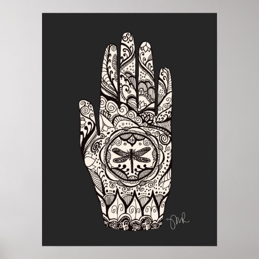 マッサージセラピストヘンナドラゴンフライタトゥーハンド3 ポスター (正面)