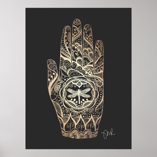 マッサージセラピストヘンナドラゴンフライタトゥーハンド4 ポスター (正面)