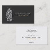 マッサージセラピストヘンナドラゴンフライタトゥーハンド5a 名刺 (正面/裏面)