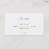 マッサージセラピストヘンナドラゴンフライタトゥーハンド5a 名刺 (裏面)