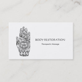 マッサージセラピストヘンナドラゴンフライタトゥーハンド7 名刺