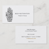 マッサージセラピストヘンナドラゴンフライタトゥーハンド7 名刺 (正面/裏面)