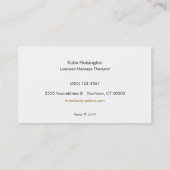 マッサージセラピストヘンナドラゴンフライタトゥーハンド7 名刺 (裏面)