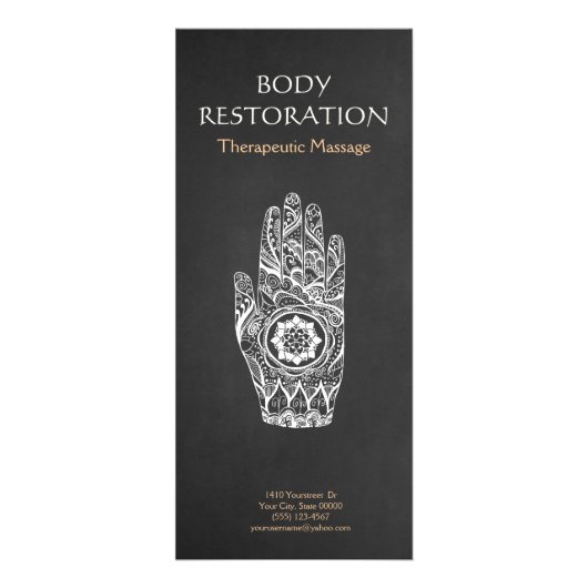 マッサージセラピストヘンナロータスタトゥーハンド4 ラックカード (正面)