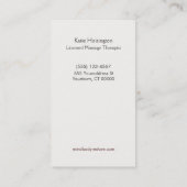 マッサージセラピストヘンナロータスタトゥーハンド4 名刺 (裏面)