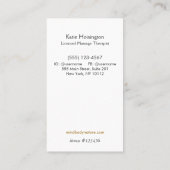 マッサージセラピストヘンナロータスタトゥーハンド 名刺 (裏面)