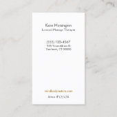 マッサージセラピストヘンナロータスタトゥーハンド 名刺 (裏面)