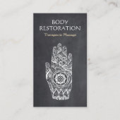 マッサージセラピストヘンナロータスタトゥーハンド 名刺 (正面)