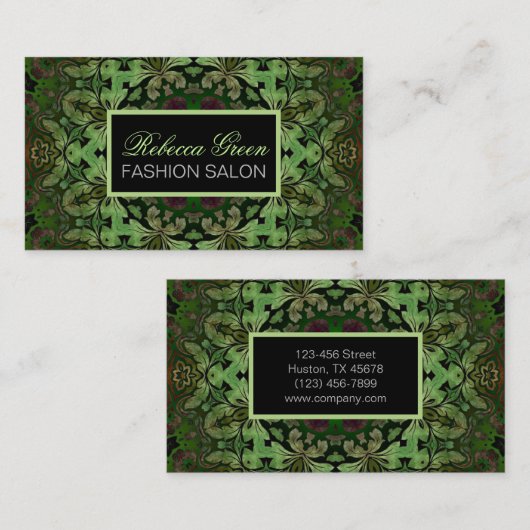 マッサージセラピストホリスティックヨガグリーンマンダラ 名刺 (正面/裏面)