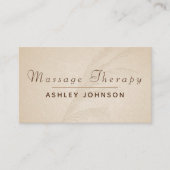 マッサージセラピストボホミニマリストスクリプト紙 名刺 (正面)