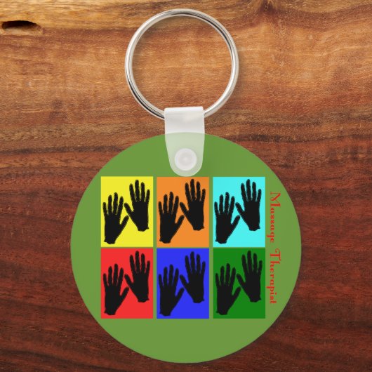 マッサージセラピストポップ・アートのアートギフト キーホルダー (正面)