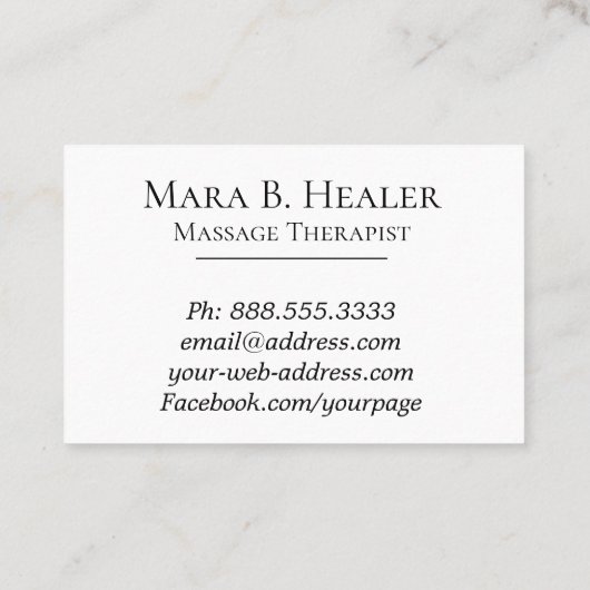 **マッサージセラピストマッサージセラピー水彩 名刺 (裏面)