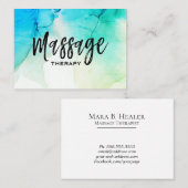 **マッサージセラピストマッサージセラピー水彩 名刺 (正面/裏面)
