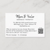 *~*マッサージセラピストマッサージセラピーQRコードロゴ 名刺 (裏面)