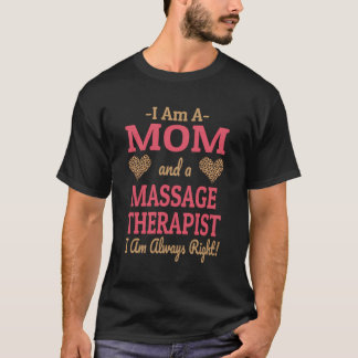 マッサージセラピストママleopardプリントハートかわいいギ tシャツ