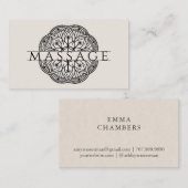 マッサージセラピストモダンロータスポーズ名刺 名刺 (正面/裏面)