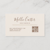 マッサージセラピストモバイルマッセージュカルブラウン 名刺 (裏面)