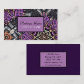 マッサージセラピストヨガパープルボヘミアン 名刺 (正面/裏面)