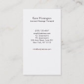 マッサージセラピストロゴヘンナドラゴンフライタトゥーハンド 名刺 (裏面)