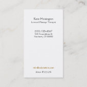 マッサージセラピストロゴヘンナドラゴンフライタトゥーハンド 名刺 (裏面)