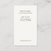 マッサージセラピストロゴヘンナロータスタトゥーハンド2 名刺 (裏面)