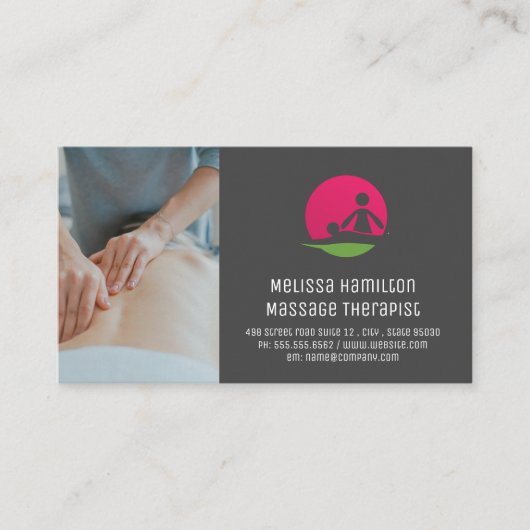 マッサージセラピストロゴ 名刺 (正面)