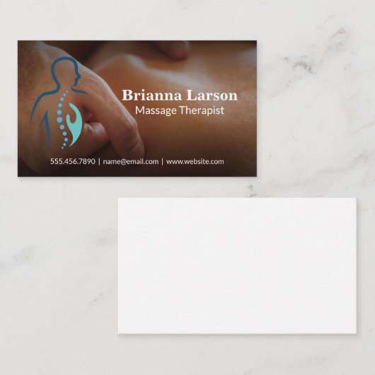 マッサージセラピストロゴ | 肩こみ 名刺 (正面/裏面)