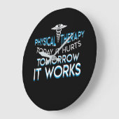 マッサージセラピスト今日が明日の作品を痛める ラージ壁時計 (傾斜)