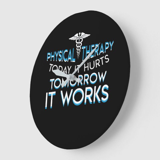 マッサージセラピスト今日が明日の作品を痛める ラージ壁時計 (傾斜)