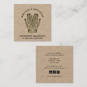 マッサージセラピスト体ワークメンディヘンナクラフトスクー スクエア名刺 (正面/裏面)