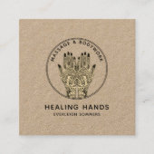 マッサージセラピスト体ワークメンディヘンナクラフト スクエア名刺 (正面)