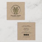 マッサージセラピスト体ワークメンディヘンナクラフト スクエア名刺 (正面/裏面)