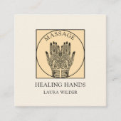 マッサージセラピスト体ワークメンディヘンナスクエアブ スクエア名刺 (正面)