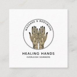 マッサージセラピスト体ワークメンディヘンナスクエアブ スクエア名刺