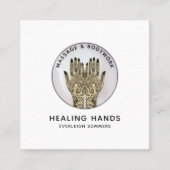 マッサージセラピスト体ワークメンディヘンナスクエア スクエア名刺 (正面)