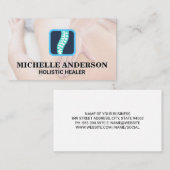 マッサージセラピスト作業 | 背中の背骨のロゴブシン 名刺 (正面/裏面)