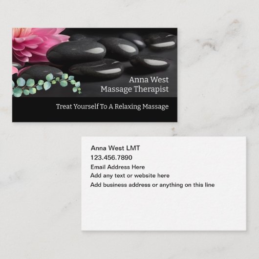 マッサージセラピスト名刺ホットストーン 名刺 (正面/裏面)